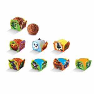 Forminha brigadeiro pétala Halloween neon