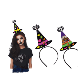 Tiara chapéu bruxa c/10 (Brilha na luz negra)