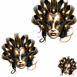 Kit arlequina preta e dourada c/03